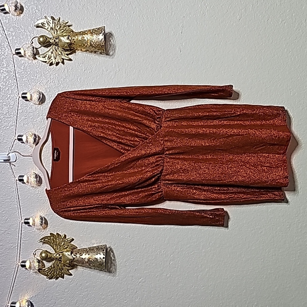 Bebe metallic bronze dress
